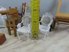 Mixed Lot of Doll House Furniture with Metal Table & Chairs