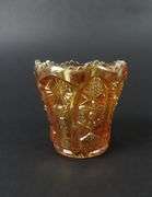 Vintage "Daisy & Button" Marigold  Carnival Glass Toothpick Holder by Imperial Glass