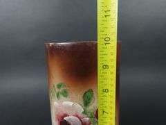 Beautiful Antique Tall Handpainted Bristol Glass Vase