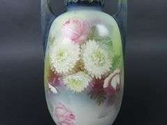 Antique Handpainted Double Handled Vase