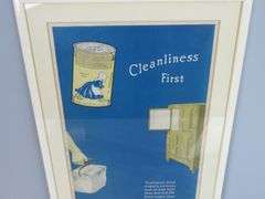 Vintage Framed Old Dutch Cleaner Advertisement