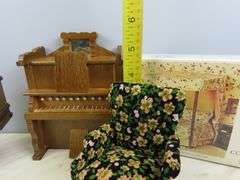 Collection of Wooden Doll House Furniture with Piano & Sealed Bed in Box