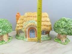 Vintage Ceramic House with Trees