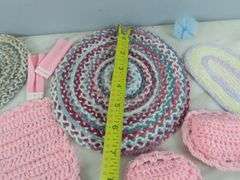 Grouping of Handcrafted Doll House Rugs & Pillows