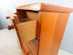 Large Vintage Wooden 3 Drawer Doll Chest