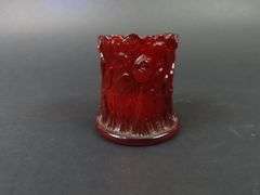 Vintage Manganese Glowing Ruby Red Toothpick Holder