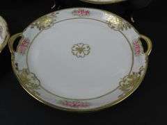 Lot of 4 Handpainted Nippon Double Handled Plates - Made in Japan