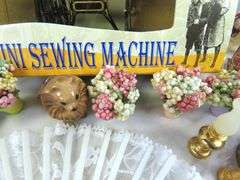 Big Lot of Doll House Miniatures with Sewing Machine
