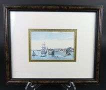 Framed "Vue de Quebeck" (View of Quebec) Print #1 by Balthasar Friedrich Leizelt