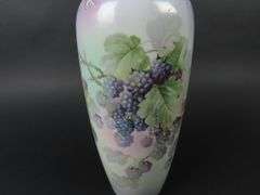 Antique Handpainted Tall Blackberry Vase #1