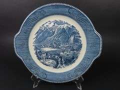Currier & Ives "The Rocky Mountains" Double Handled Serving Plate
