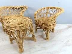 4 Pieces of Wicker Doll Furniture