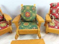 4 Pieces of Pert Pat Wooden Cushioned Doll Chairs with Coffee Table