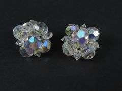 Vintage Aurora Borealis Clip Earrings