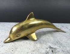 Vintage Brass Dolphin Décor