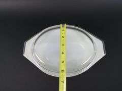 Lot of 2 Pyrex "Golden Acorn" 1 1/2 QT Serving Dish with Lid on Corning Ware Cradle