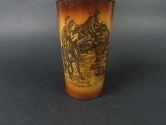 Antique Fostoria Milk Glass Native American Indian Cheif Vase