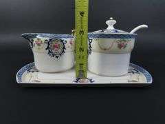 Noritake Handpainted Sugar & Creamer with Tray - Made in Japan
