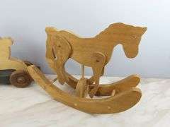 Wooden Rocking Horse & Rabbit Pull Toy
