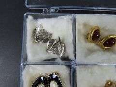 7 Pairs of Vintage Clip Earrings in Case