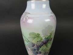 Antique Handpainted Tall Blackberry Vase #1