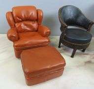 Lot of Faux Leather Doll House Furniture