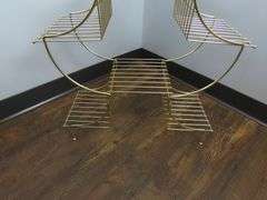 Retro Brass Tone Metal Plant Stand