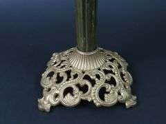 Tall 26.5" Banquet Gold Tone Oil Lamp with Shade & Chimney