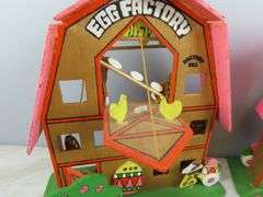 Lot of Handcrafted Wooden "Egg Factory" Rabbit Play Set