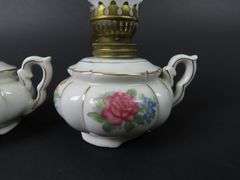 Lot of 2 Small Matching Oil Lamps