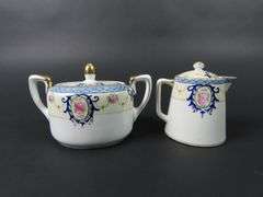 Antique Noritake Lidded Creamer & Sugar Dish - Made in Japan