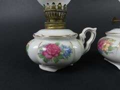 Lot of 2 Small Matching Oil Lamps