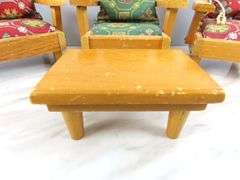 4 Pieces of Pert Pat Wooden Cushioned Doll Chairs with Coffee Table