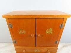 Large Vintage Matching Wooden Doll Wardrobe