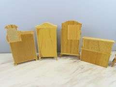 Lot of Wooden Doll House Furniture with Desk & Secretary