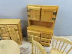 Lot of Beautiful Doll House Furniture with Stove & Table & Chairs
