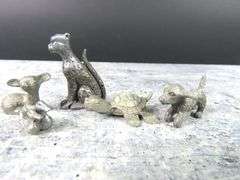 Lot of 6 Tiny Pewter Figures