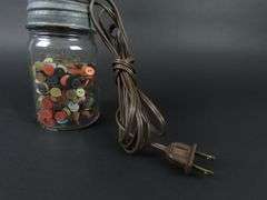 Handcrafted Jar of Buttons Lamp