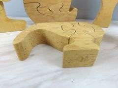 Lot of 5 Wooden Animal Puzzle Toys