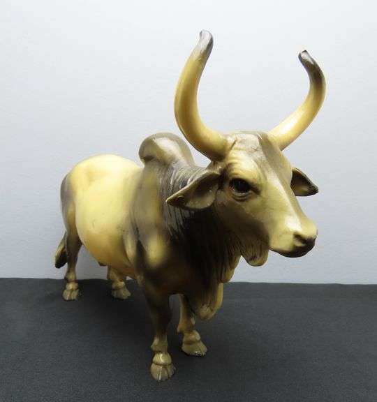 Large Unique Celluloid Long Horned Steer Figure