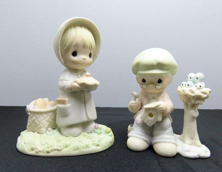 Pair of Vintage Precious Moments Figures "November" & "Only Love Can Make A Home"