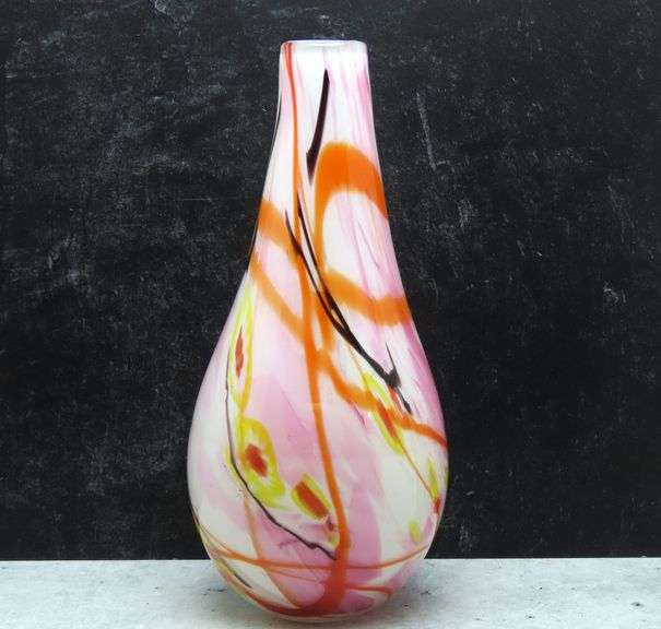 Tall Art Glass Vase