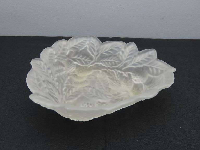 Vintage Frosted Indiana Satin Glass Loganberry Bon Bon Bowl