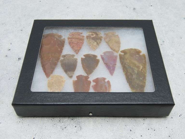 Riker Box of 11 Arrowheads - GC5 Auctions