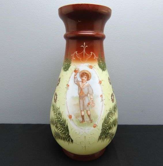 Beautiful Tall Victorian Bristol Glass Vase