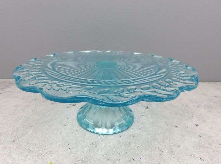 Maison Green 8.5" Glass Cake Plate by Circleware Crystal