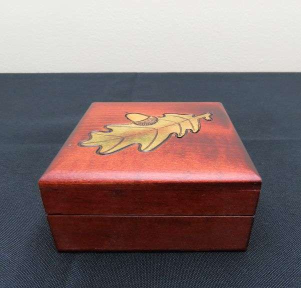 Light Years "Acorn & Leaf" Wooden Trinket Box