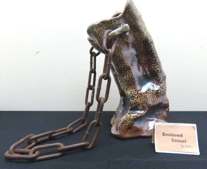 Hanging "Enslaved Vessel" Pottery Planter by Jonas Mikolayunus