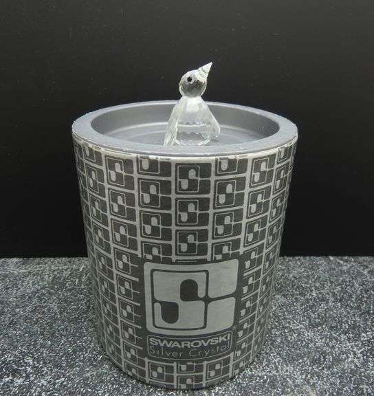 Tiny Swarovski Silver Crystal Bird Figure in Original Box