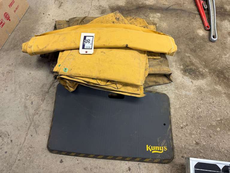 Lot of Asst. Canvas Tarps and Kunys Knee Pad